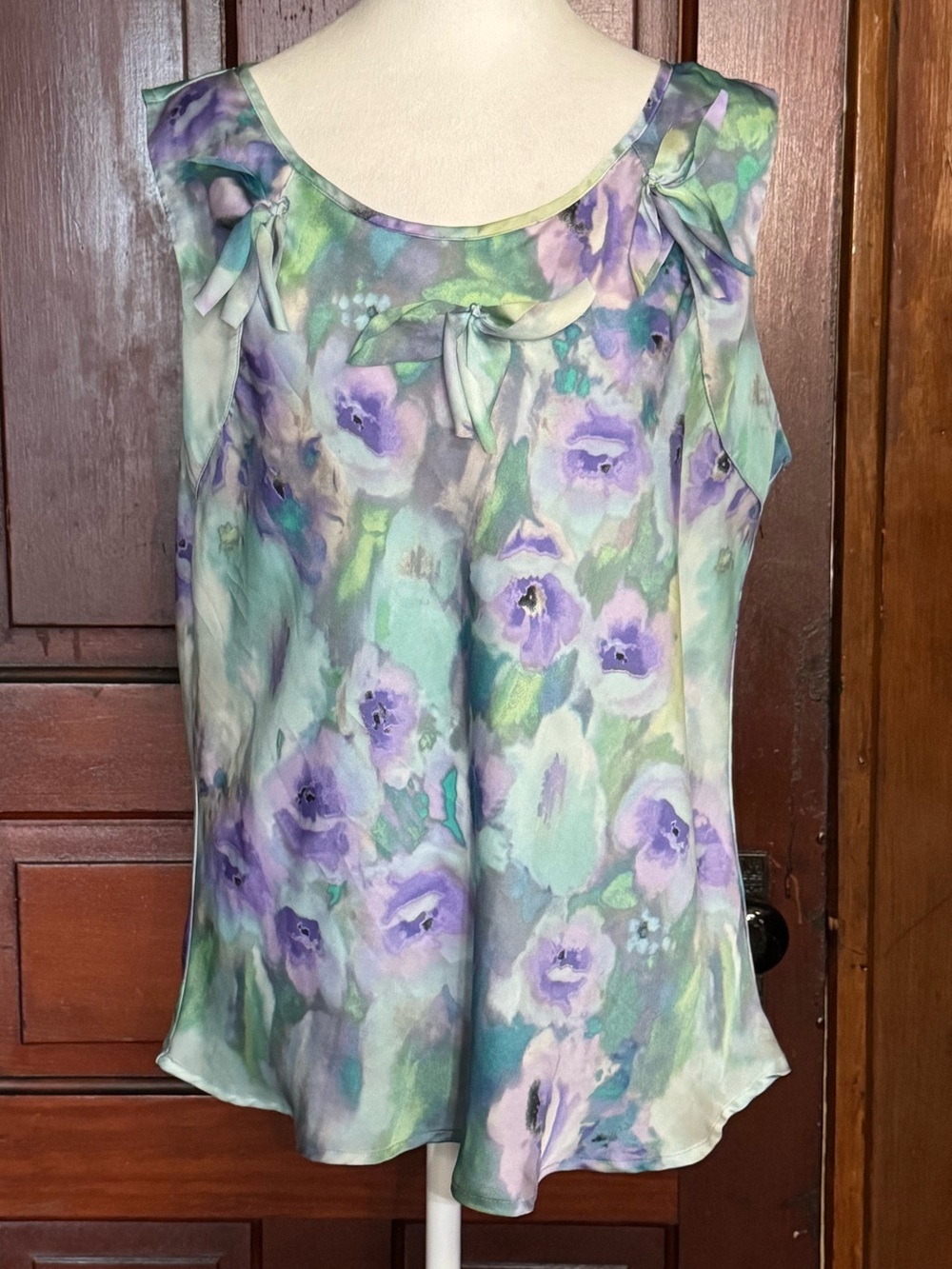 Zac & Rachel Silky Floral Print Blouse Size XL